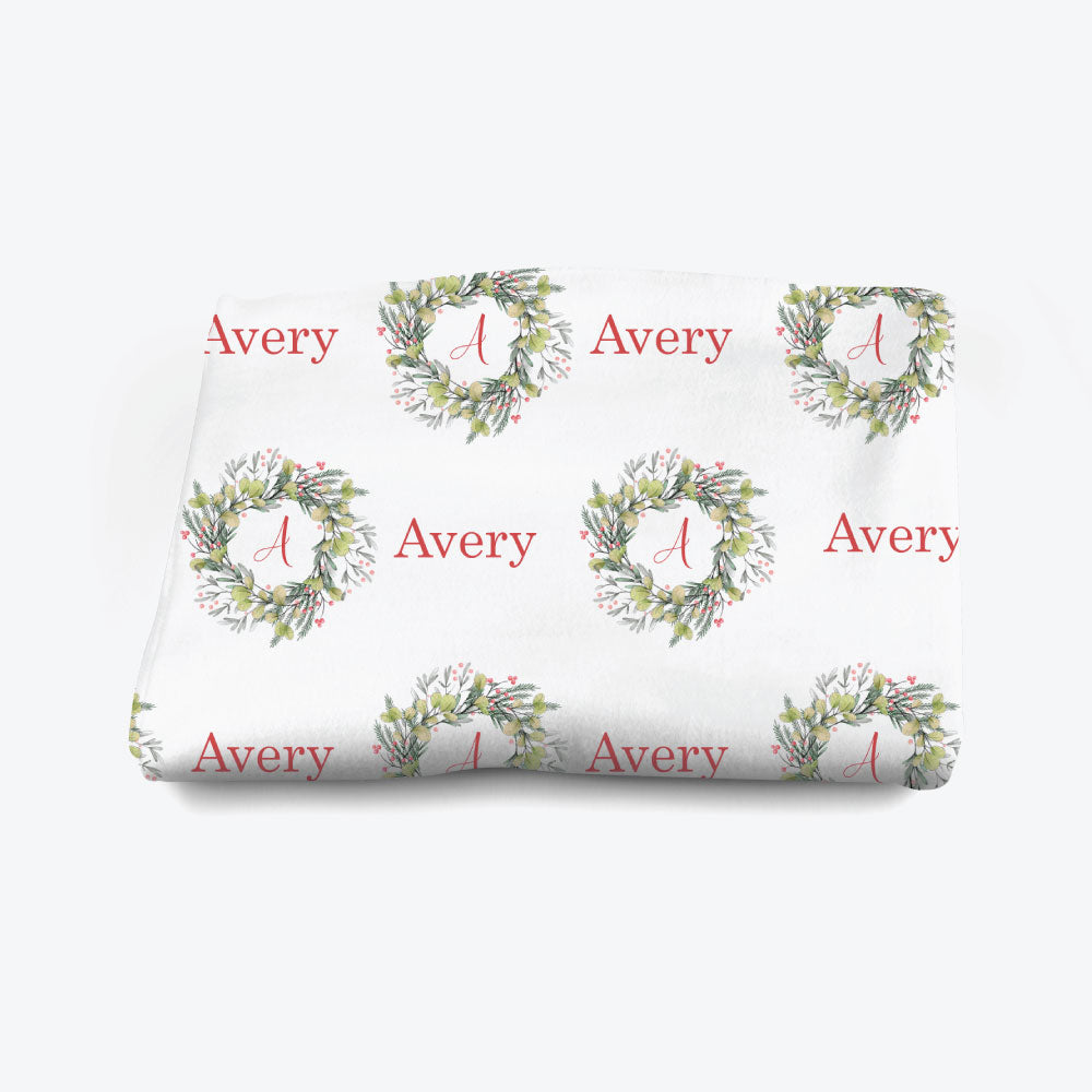 Christmas Wreath Personalised Blanket