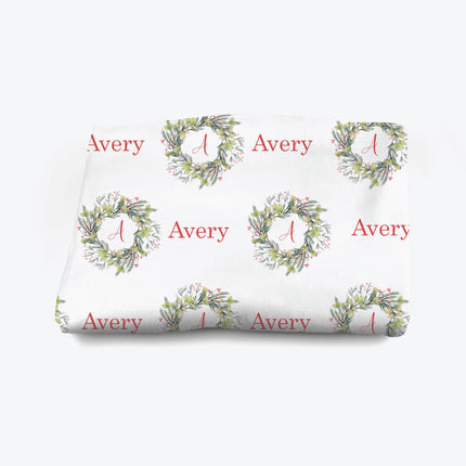 Christmas Wreath Personalised Blanket
