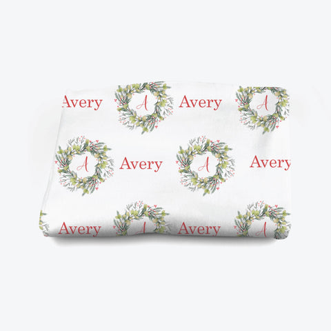 Christmas Wreath Personalised Blanket