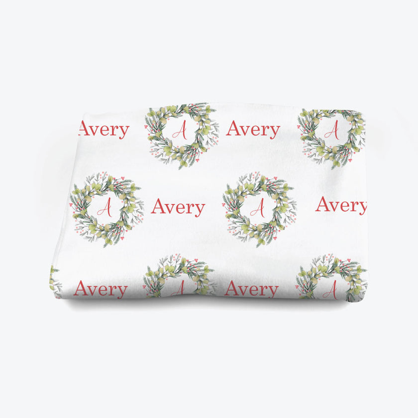 Christmas Wreath Personalised Blanket