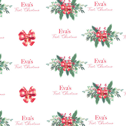 Christmas Bow Personalised Blanket
