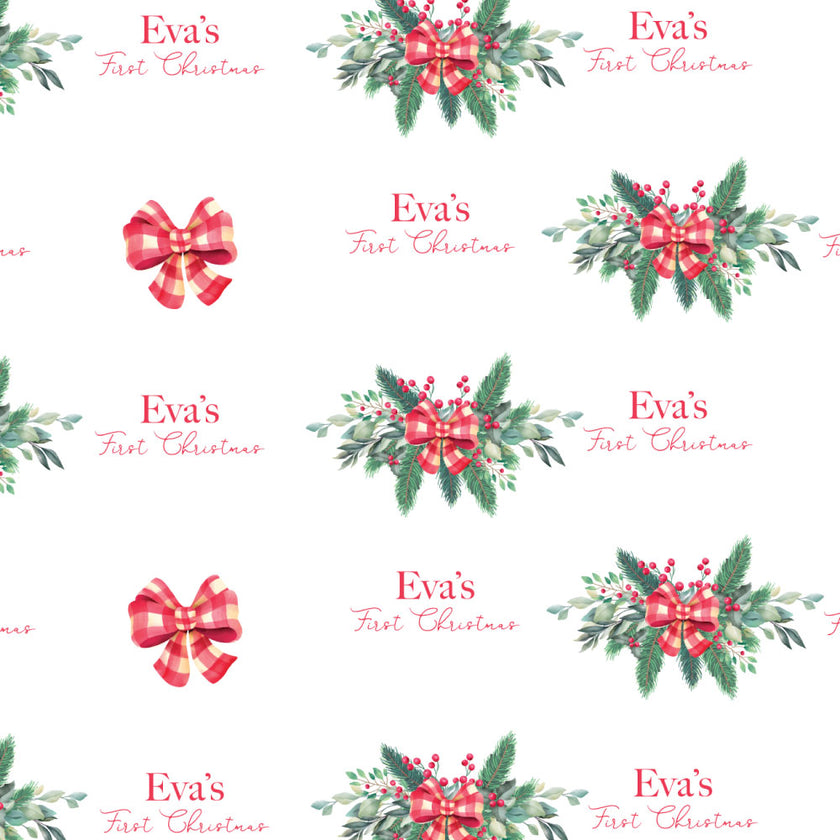 Christmas Bow Personalised Blanket
