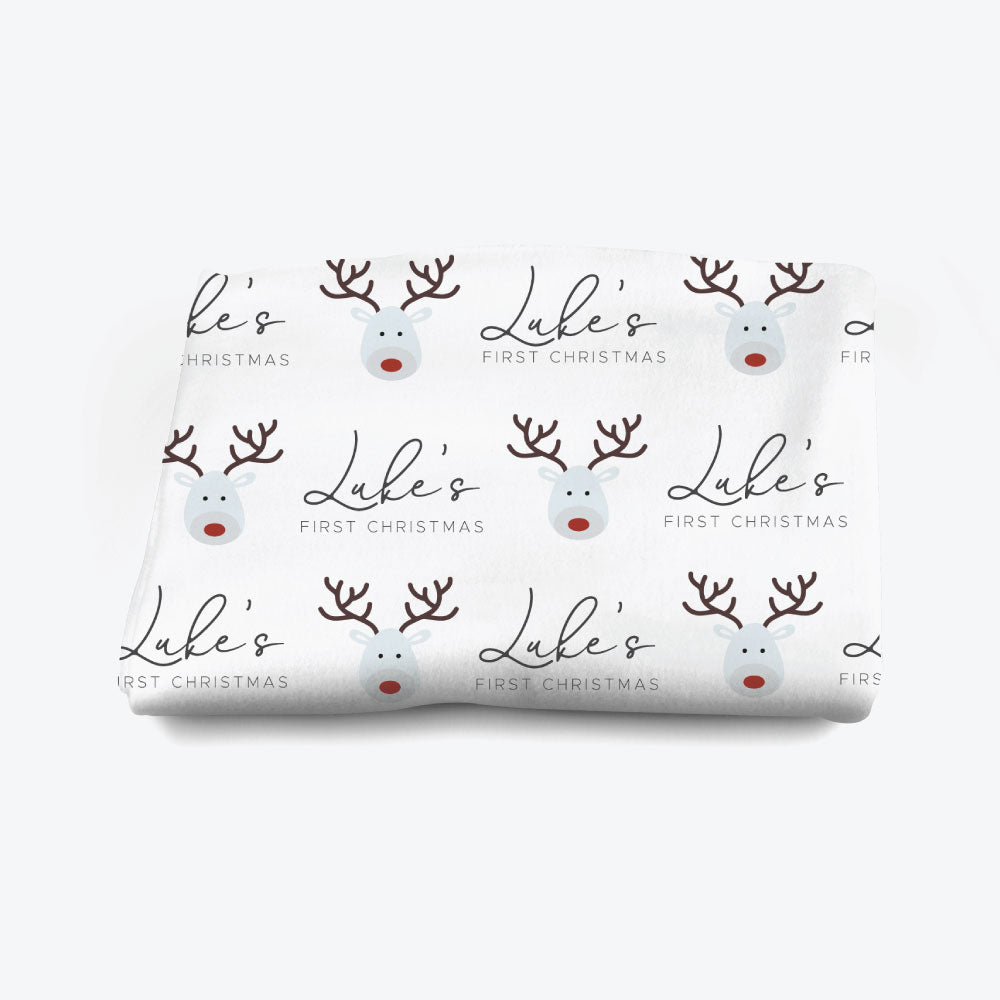 Christmas Reindeer Personalised Blanket