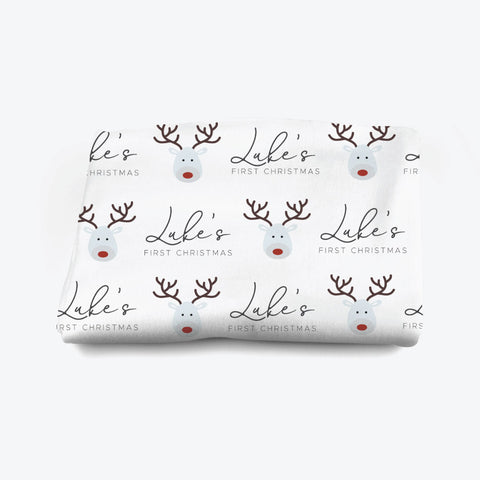 Christmas Reindeer Personalised Blanket