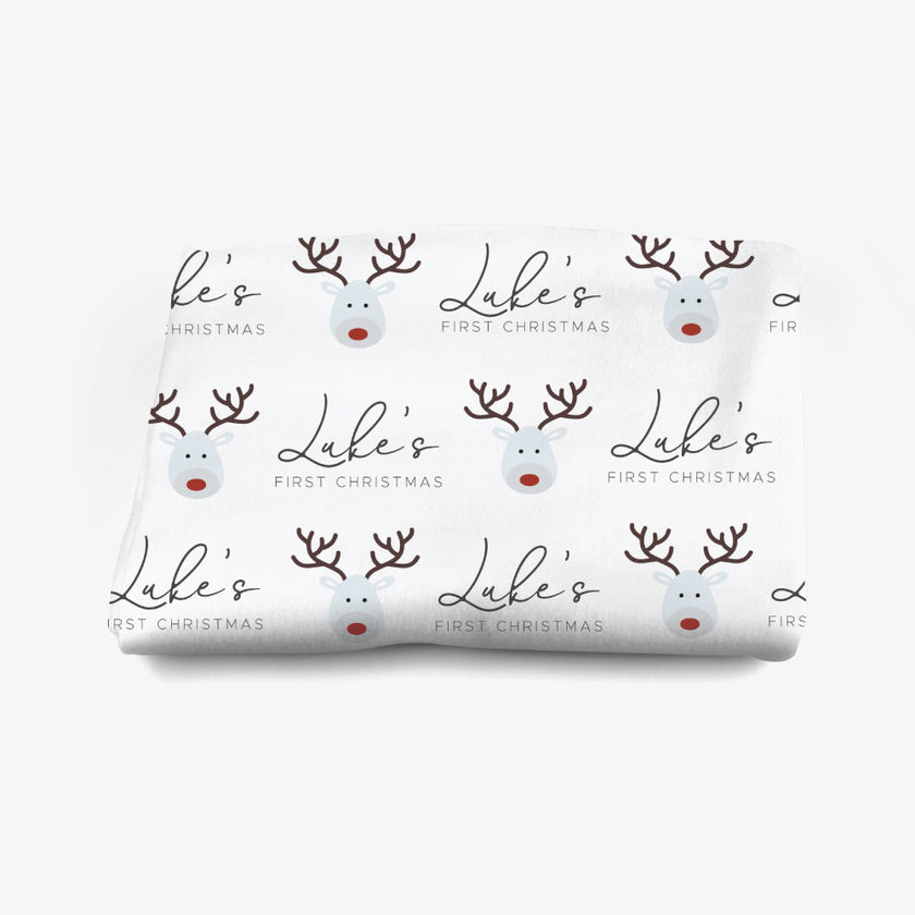 Christmas Reindeer Personalised Blanket